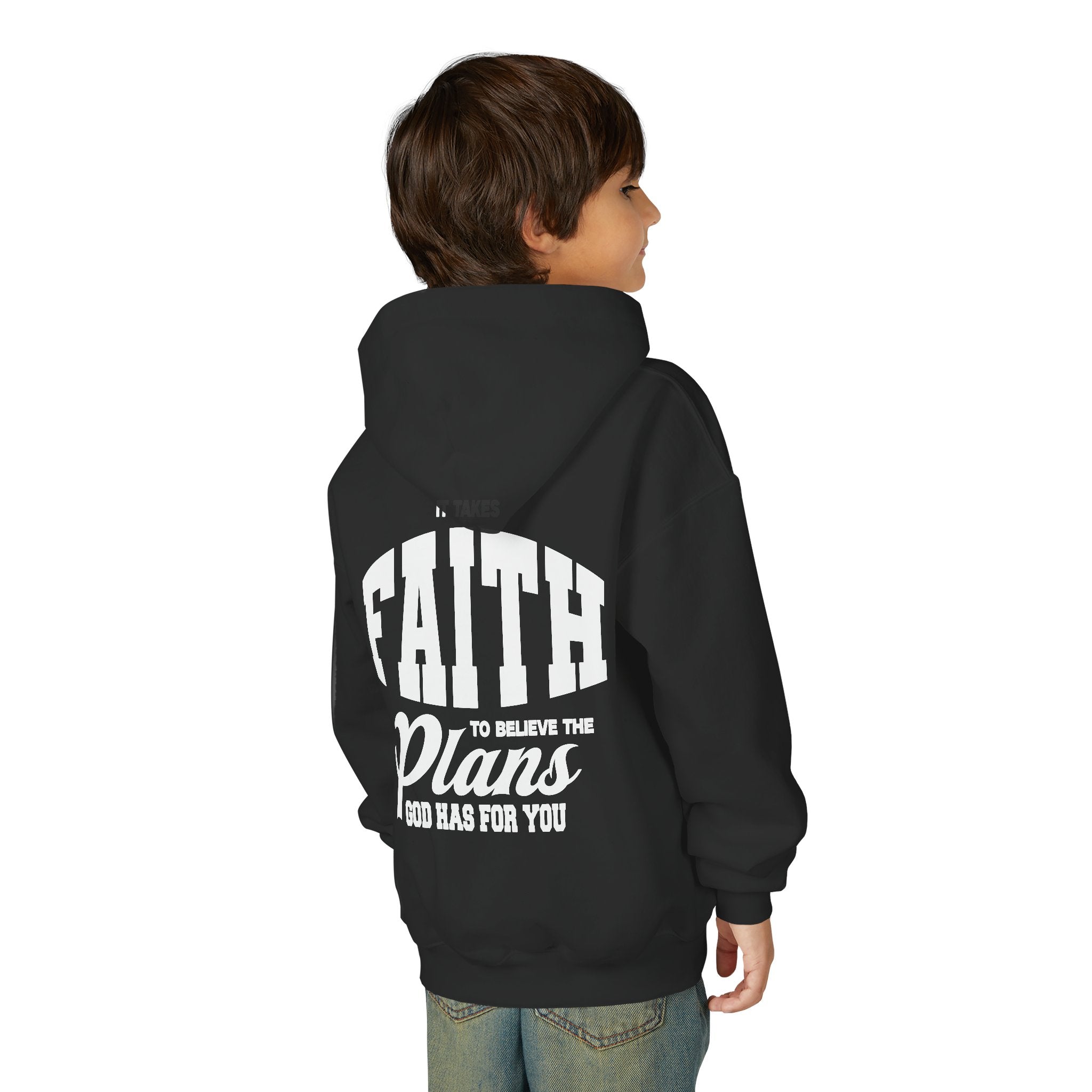 Youth Hoodie - "It Takes Faith" Breast Cancer Awareness Pullover