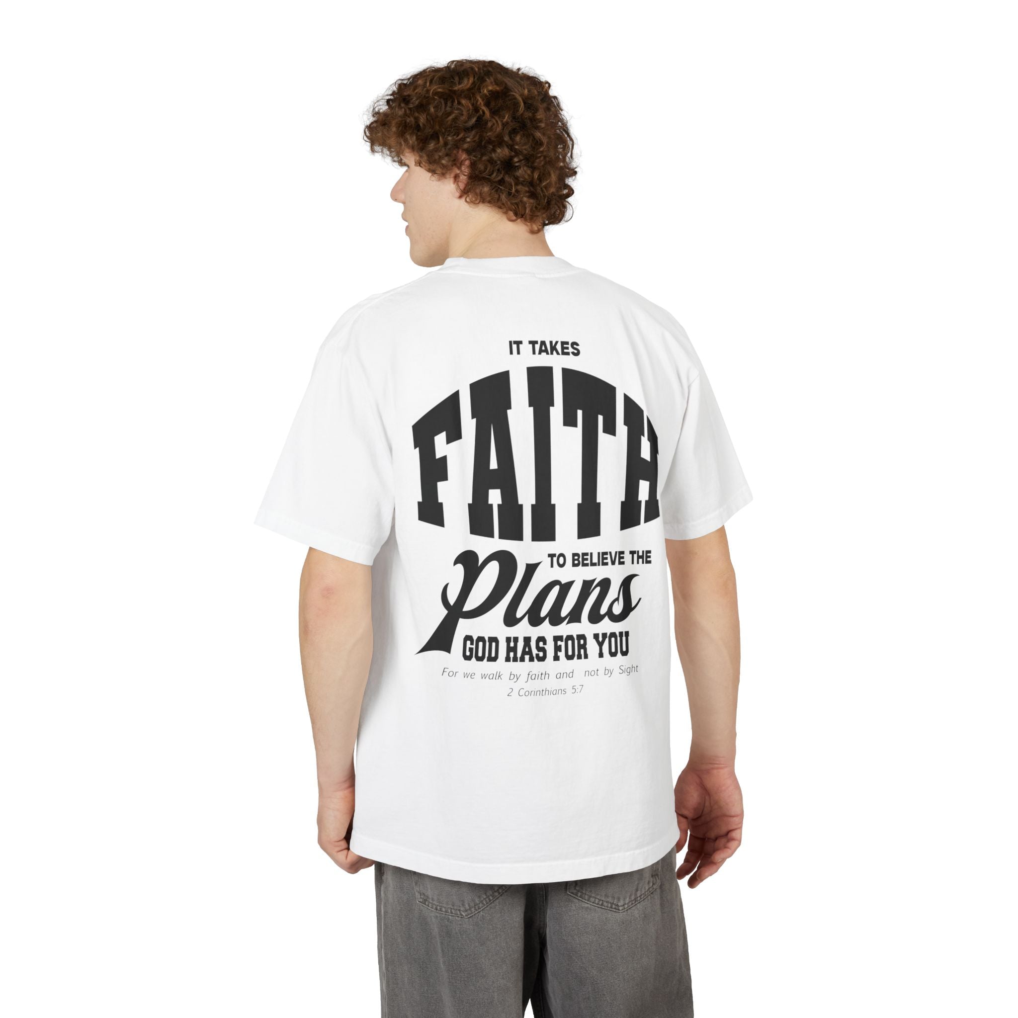 Unisex Faith Plans T-Shirt - Motivational Drop-Shoulder Tee