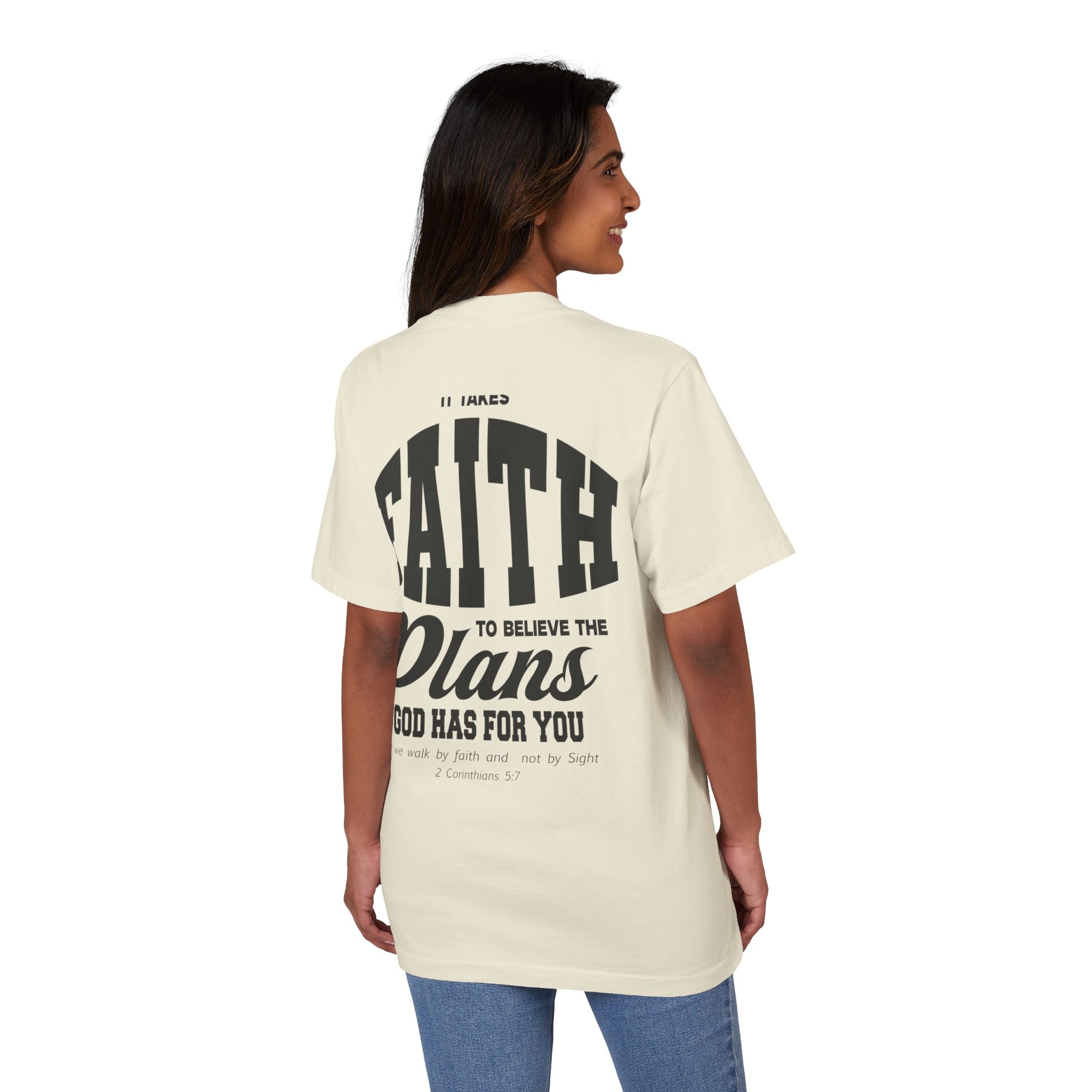 Unisex Faith Plans T-Shirt - Motivational Drop-Shoulder Tee