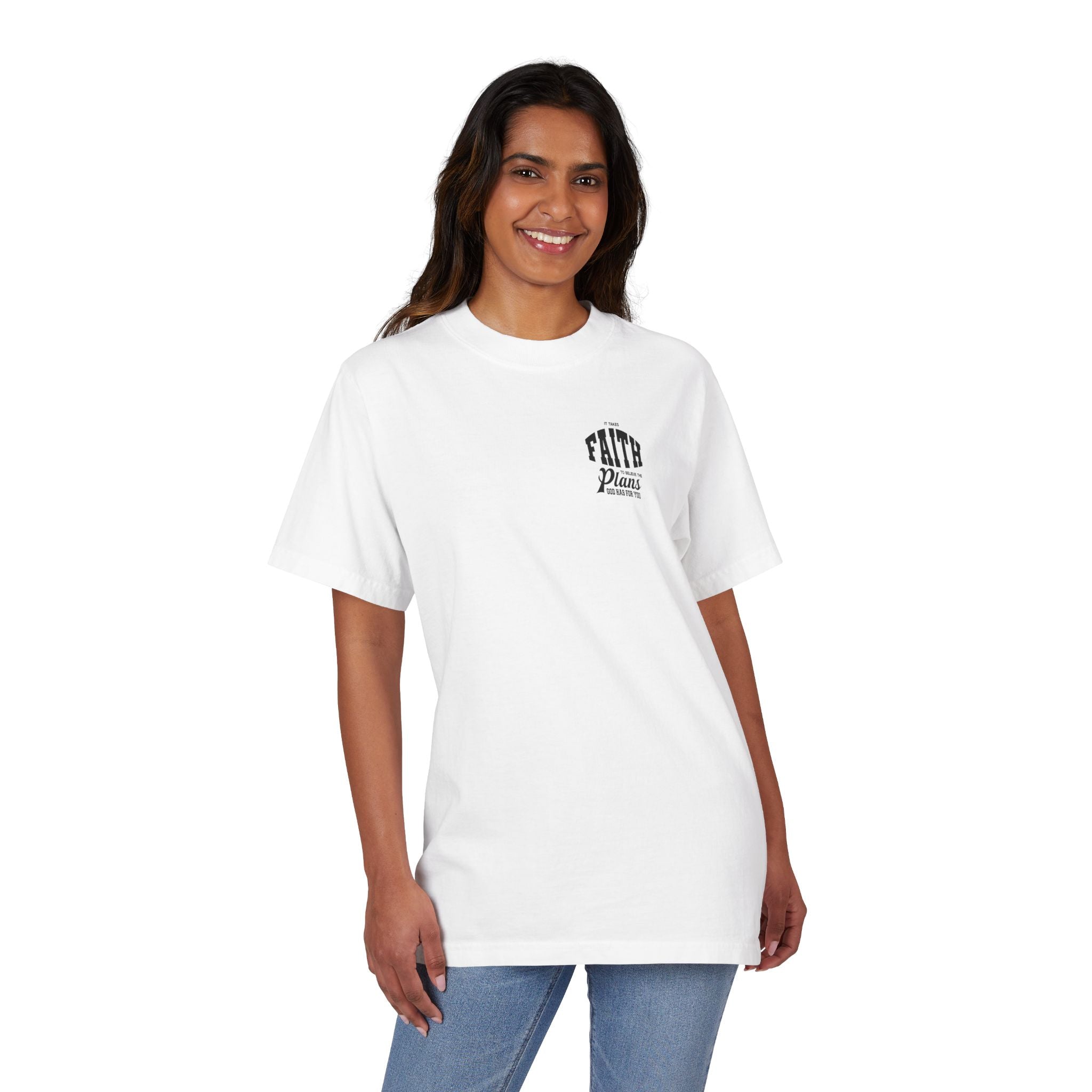 Unisex Faith Plans T-Shirt - Motivational Drop-Shoulder Tee