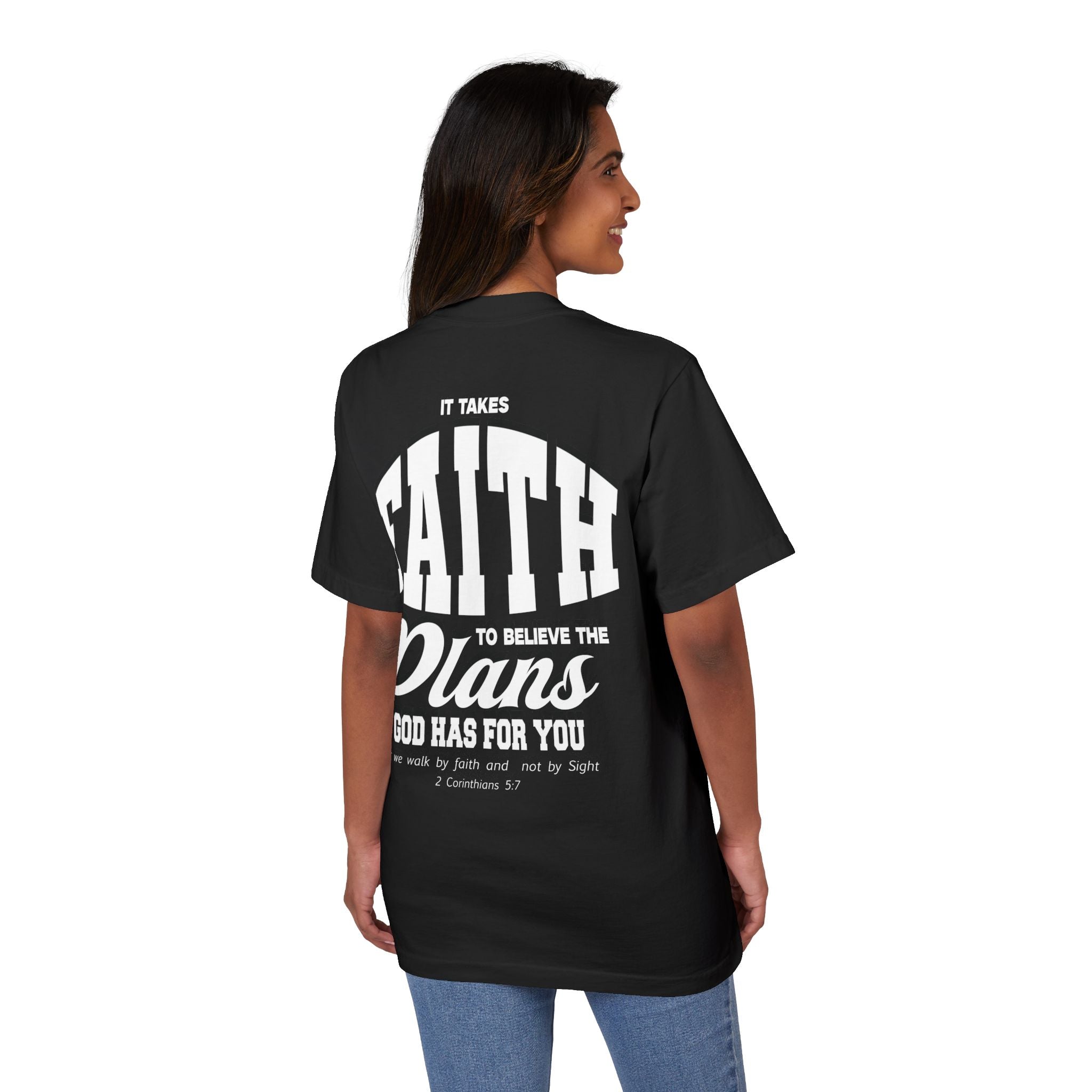 Unisex Faith Plans T-Shirt - Motivational Drop-Shoulder Tee