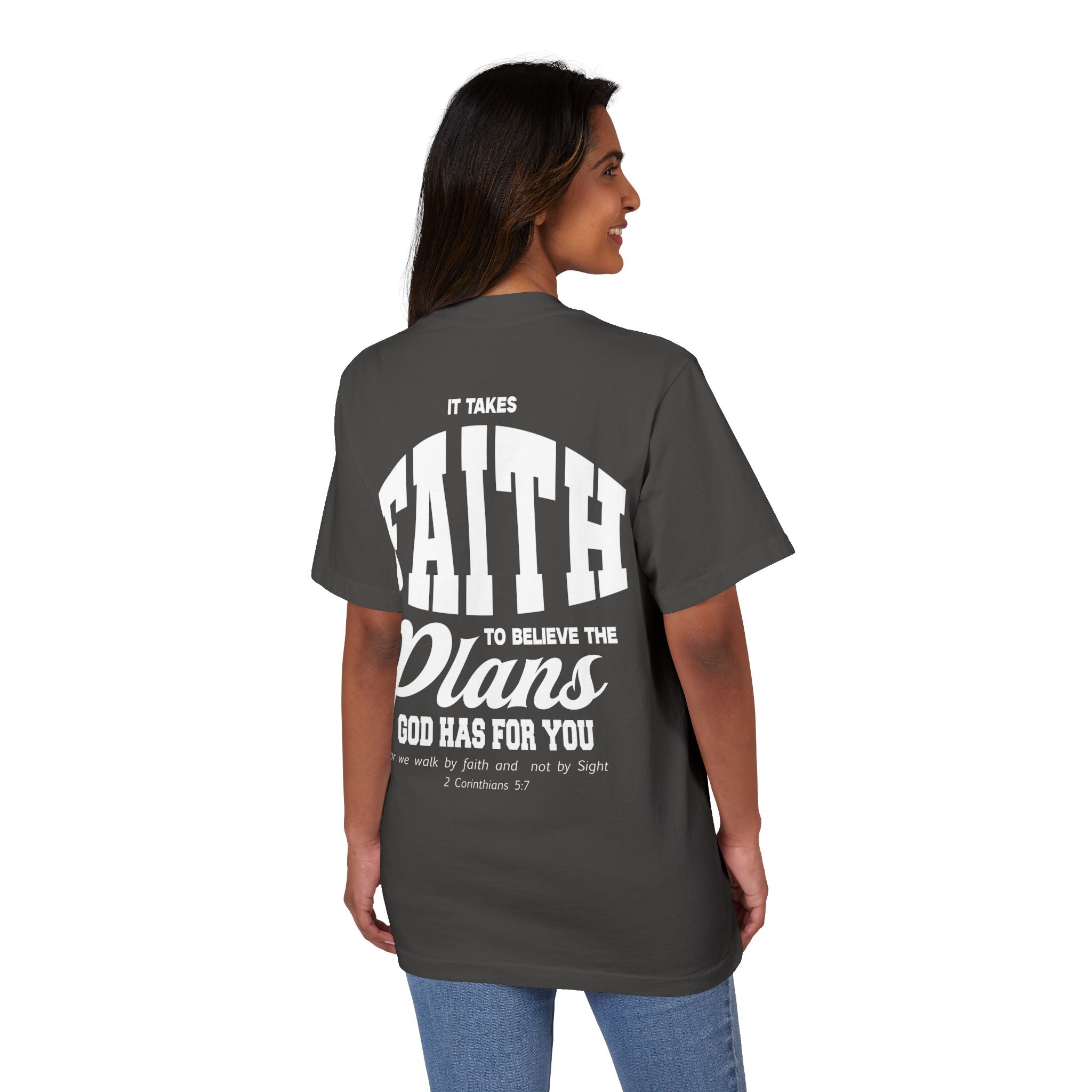 Unisex Faith Plans T-Shirt - Motivational Drop-Shoulder Tee