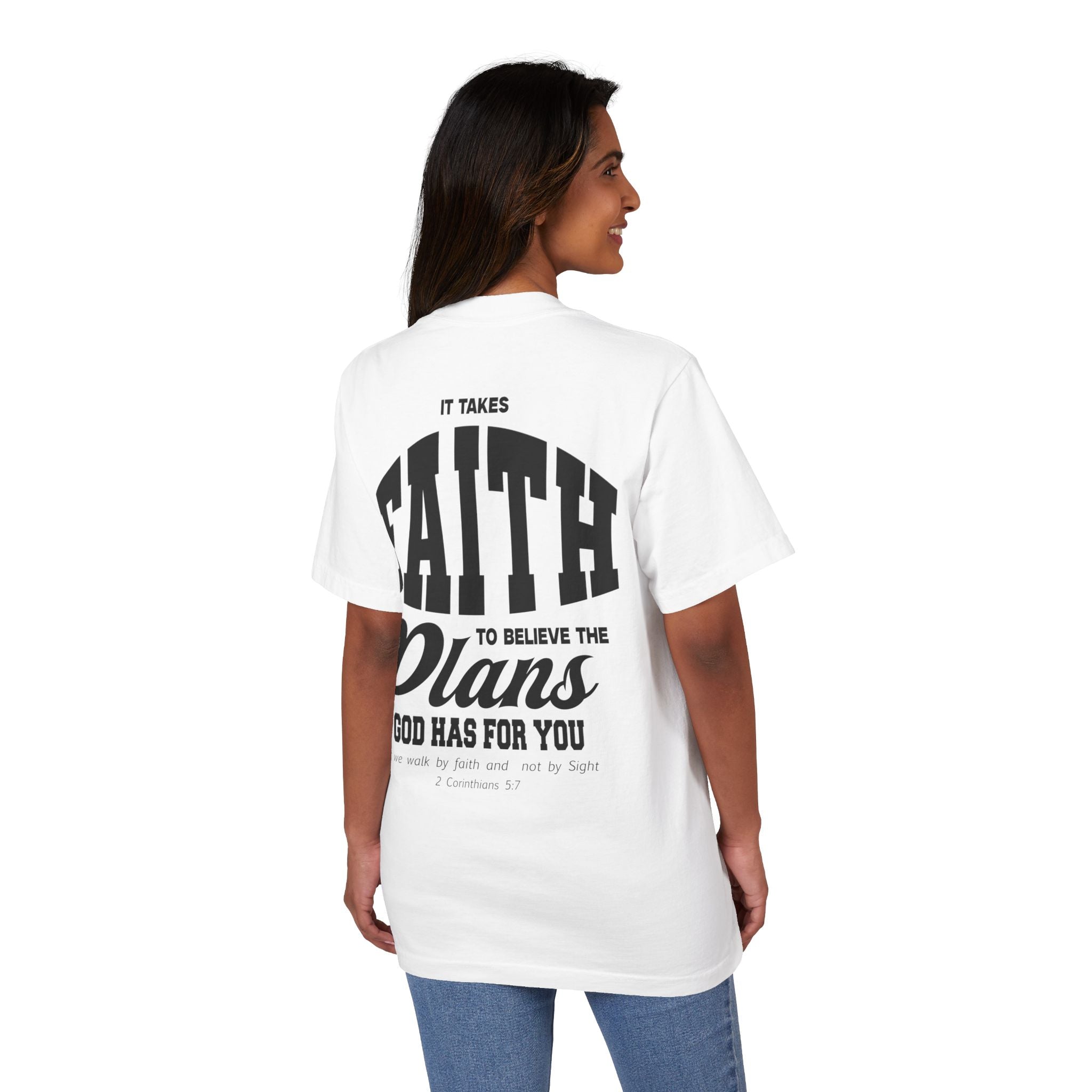 Unisex Faith Plans T-Shirt - Motivational Drop-Shoulder Tee