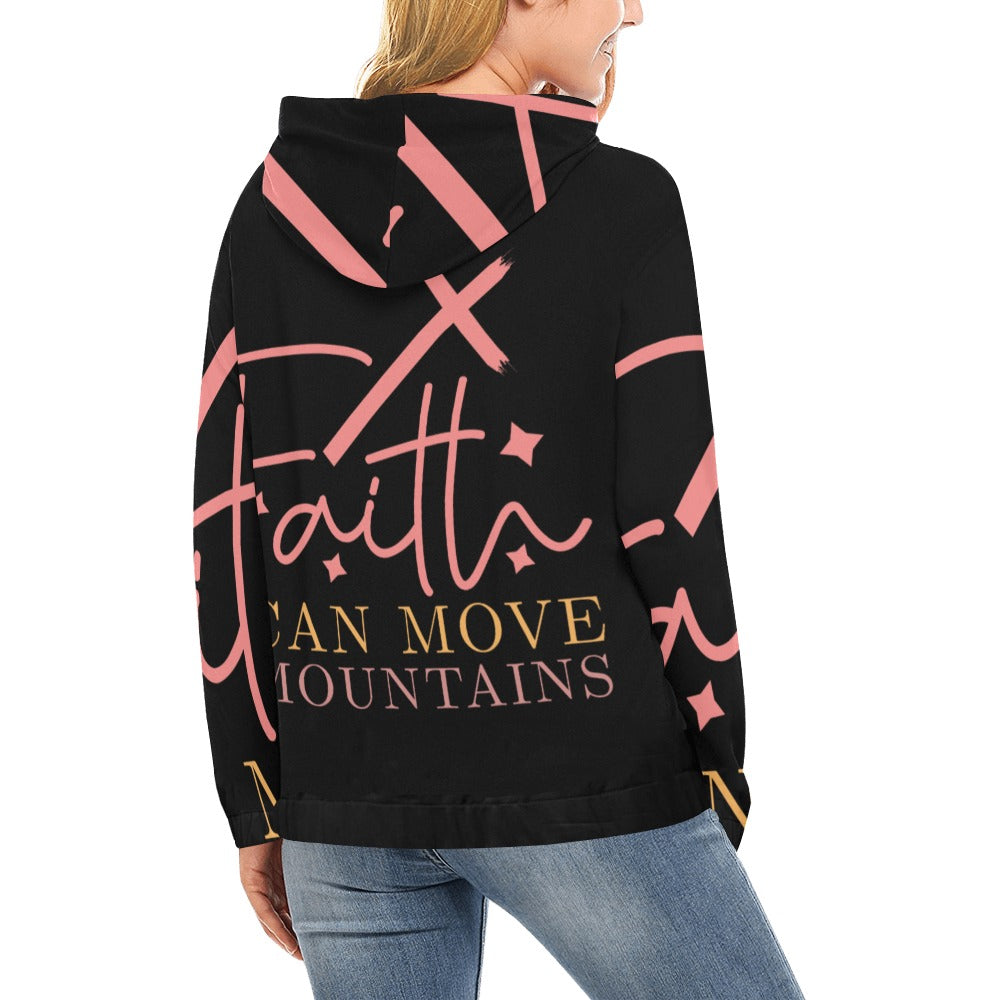 FAITH can move Mount Hoodie All Over Print Hoodie for Women (USA Size) (Model H13)