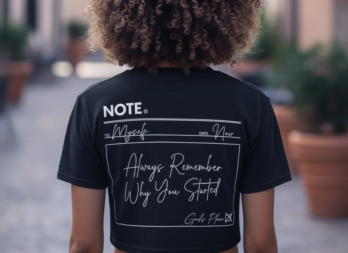 NOTE TO SELF Crop tee  – Black